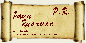 Pava Rusović vizit kartica